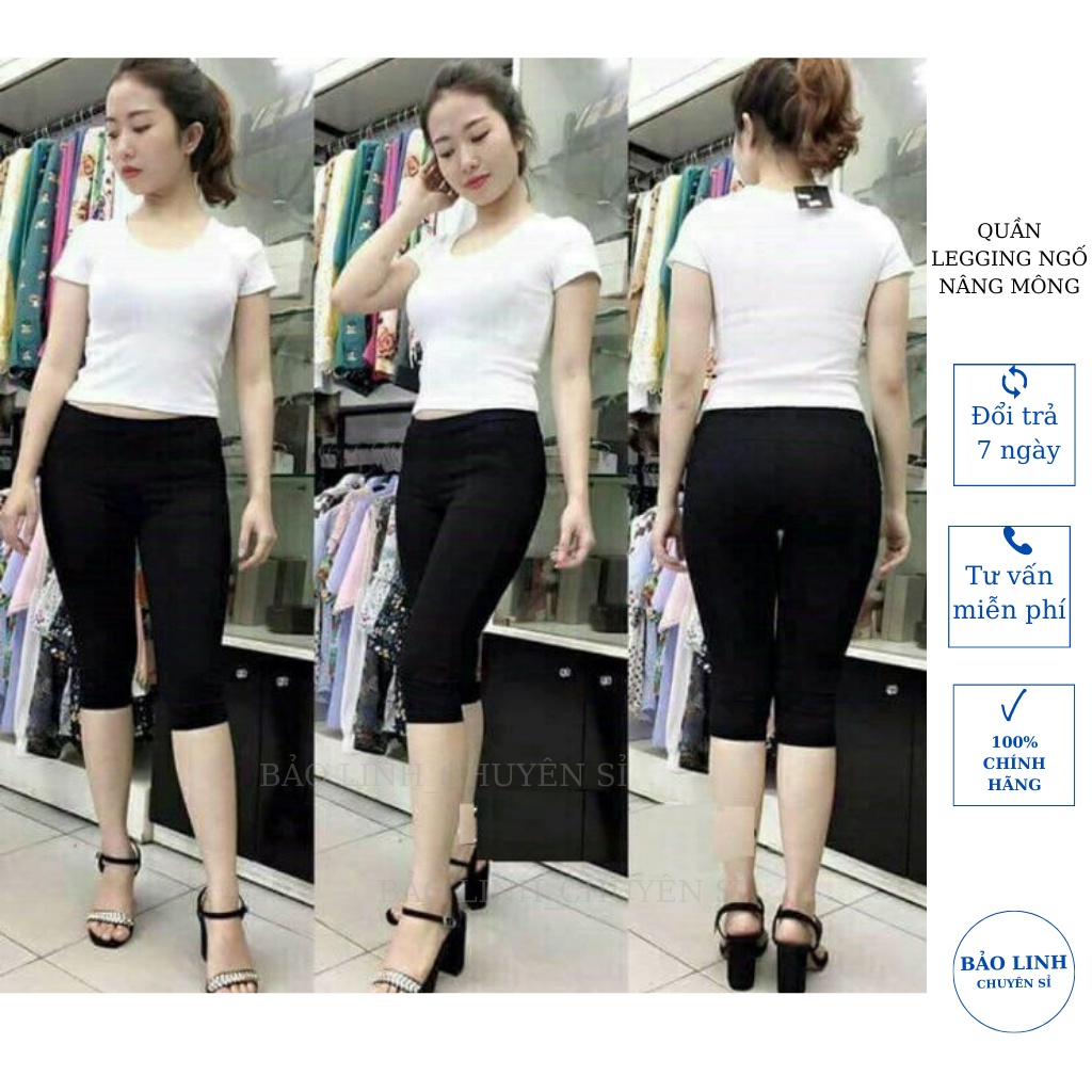 Quần legging ngố asos nâng mông cạpchun lưng cao tôn dáng