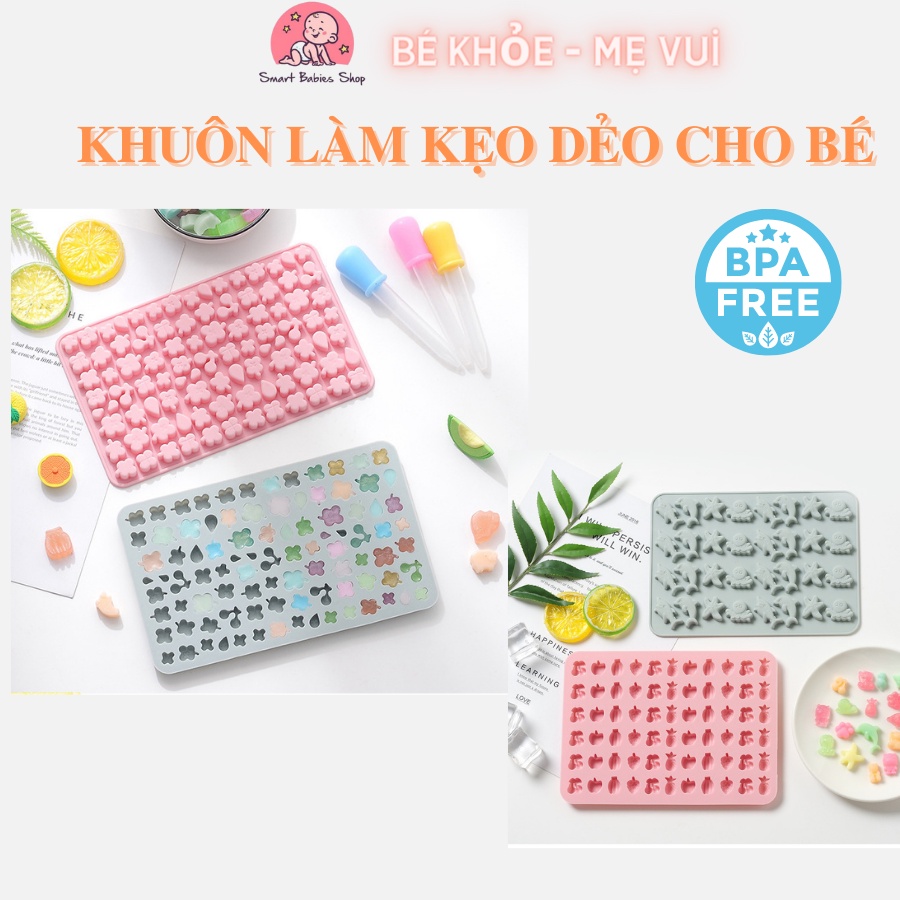 KHUÔN SILICONE CAO CẤP LÀM KẸO CHIP KẸO DẺO CHO BÉ, SMART BABIES SHOP