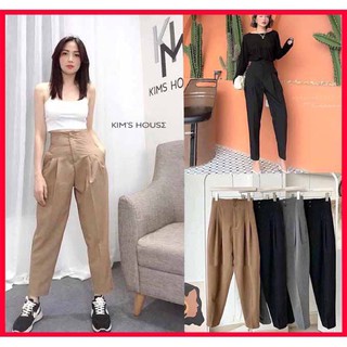 Quần baggy cạp liền 2 cúc siêu cao