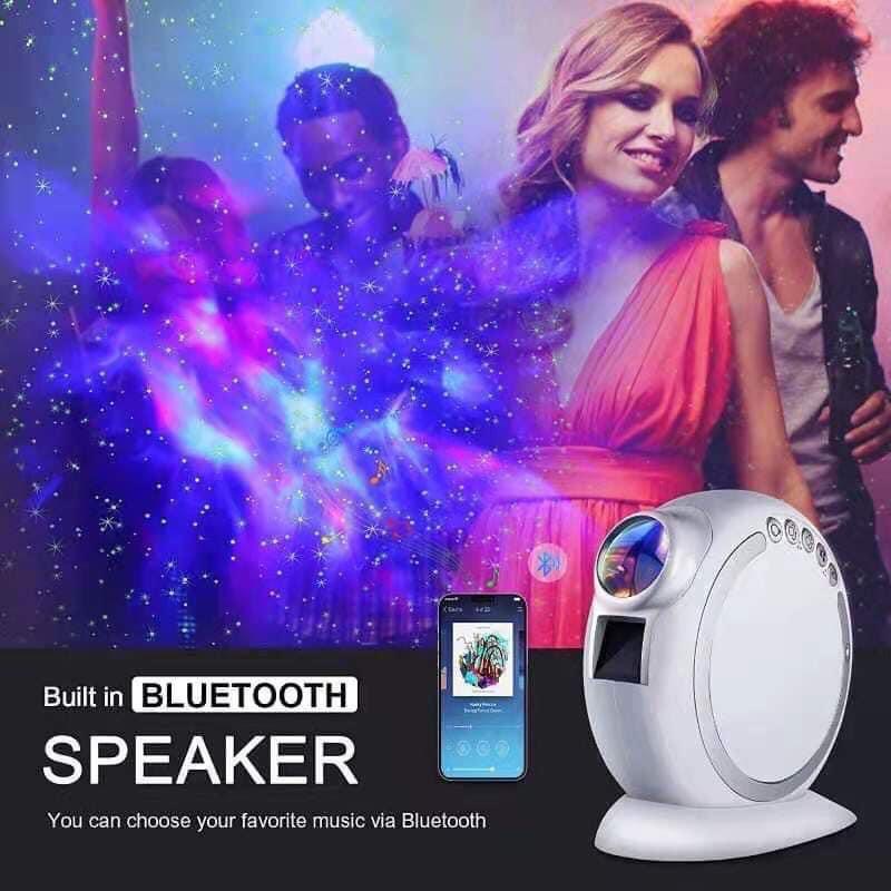 Đèn Thiên Hà V5 Chiếu Bầu Trời Sao Tích Hợp Pin Tích Điện 5-6H Có Cảm Biến Nhạc - Loa Bluetooth Lắp Bay Phòng Phòng Ngủ