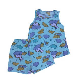 Đồ bộ bé gái KABI thun cotton thoáng mát in hình dễ thương