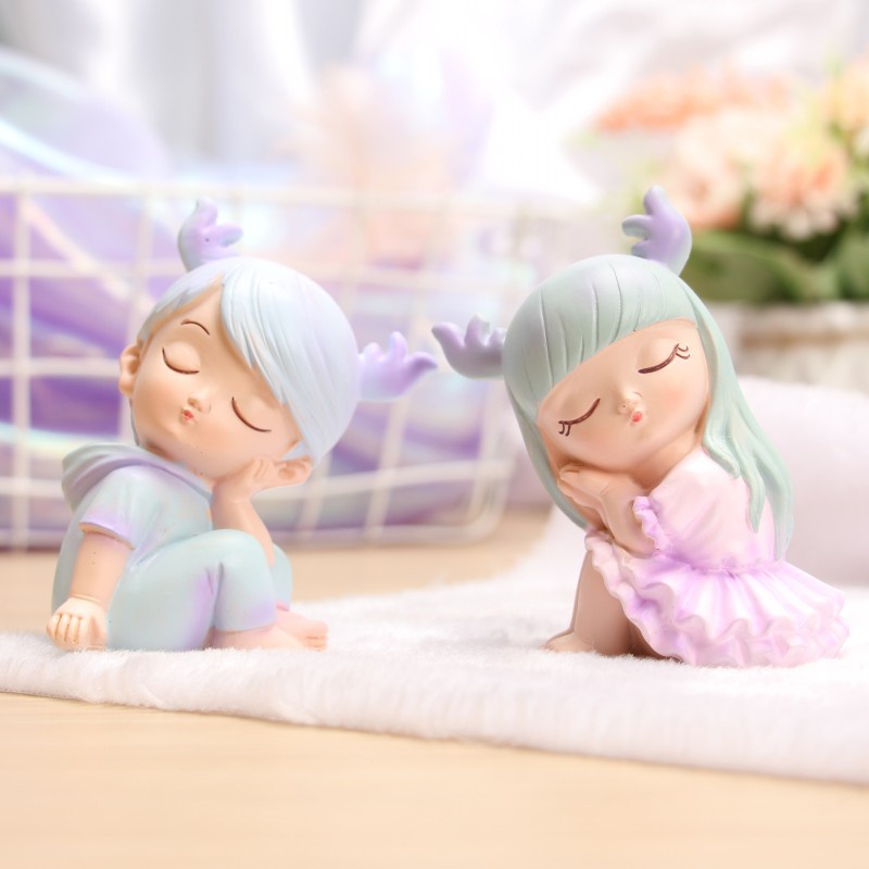 [SIÊU RẺ❤️] – Tượng Em bé hươu (1 Cặp) - Trang trí bánh sinh nhật bánh kem