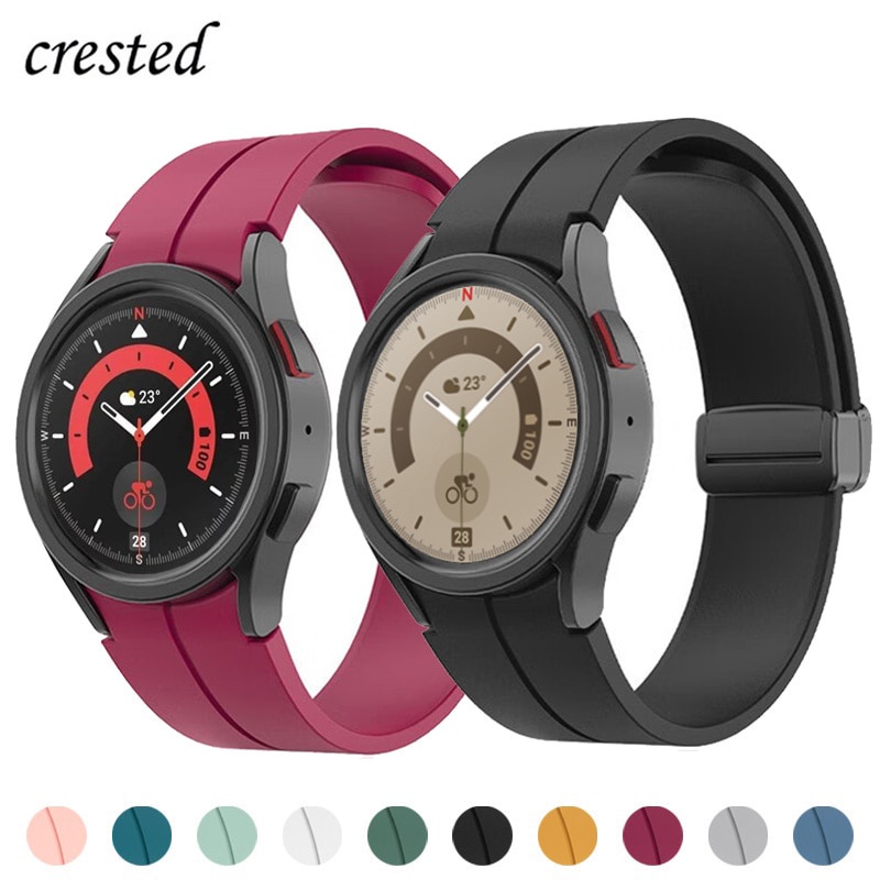 Dây Đeo Silicone Khóa Nam Châm Cho Đồng Hồ Thông Minh Samsung Galaxy Watch 5 4 44mm 40mm / 4 Classic 42mm 46mm 5 Pro 45mm 20mm