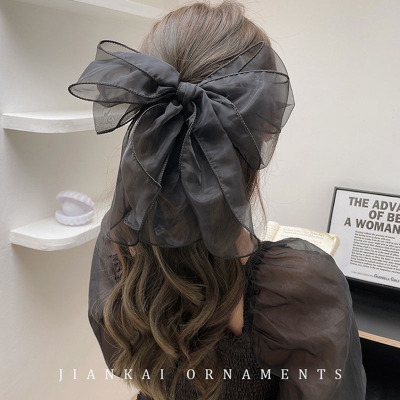 Kẹp Tóc Nơ Lưới Phong Cách Hàn Quốc Cho Nữ