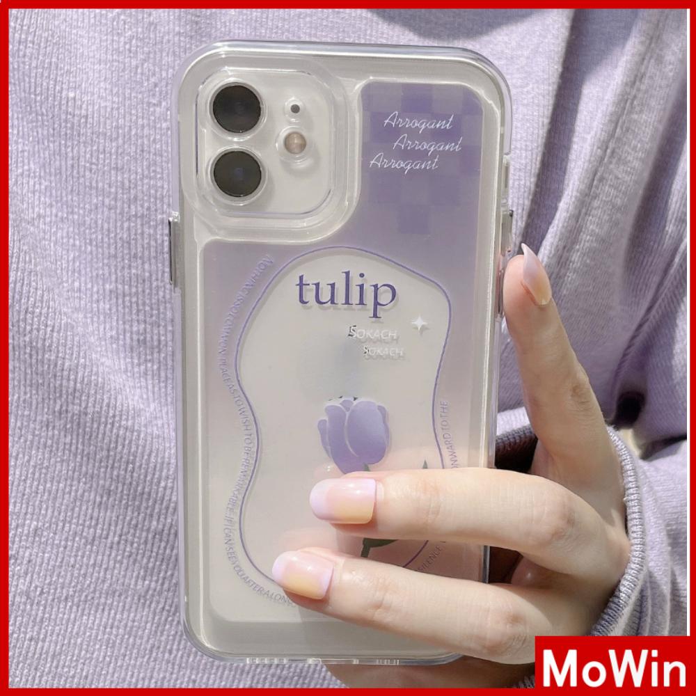 Ốp điện thoại màu tím Hoa Tulip thích hợp cho iPhone 11 iPhone 13 Pro Max iPhone 12 Pro Max iPhone 7 Plus