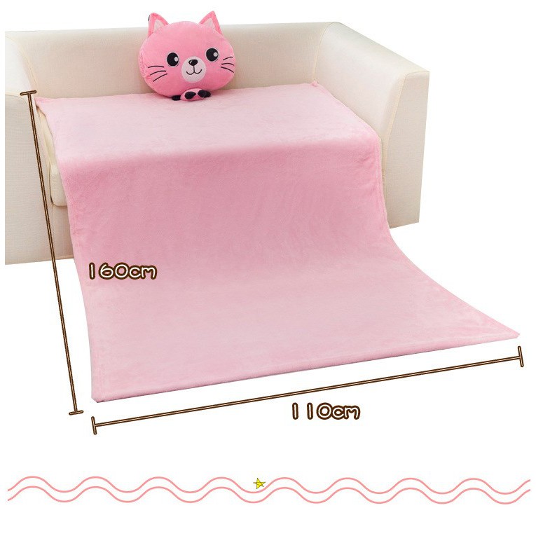 Bộ chăn gối văn phòng mèo hồng