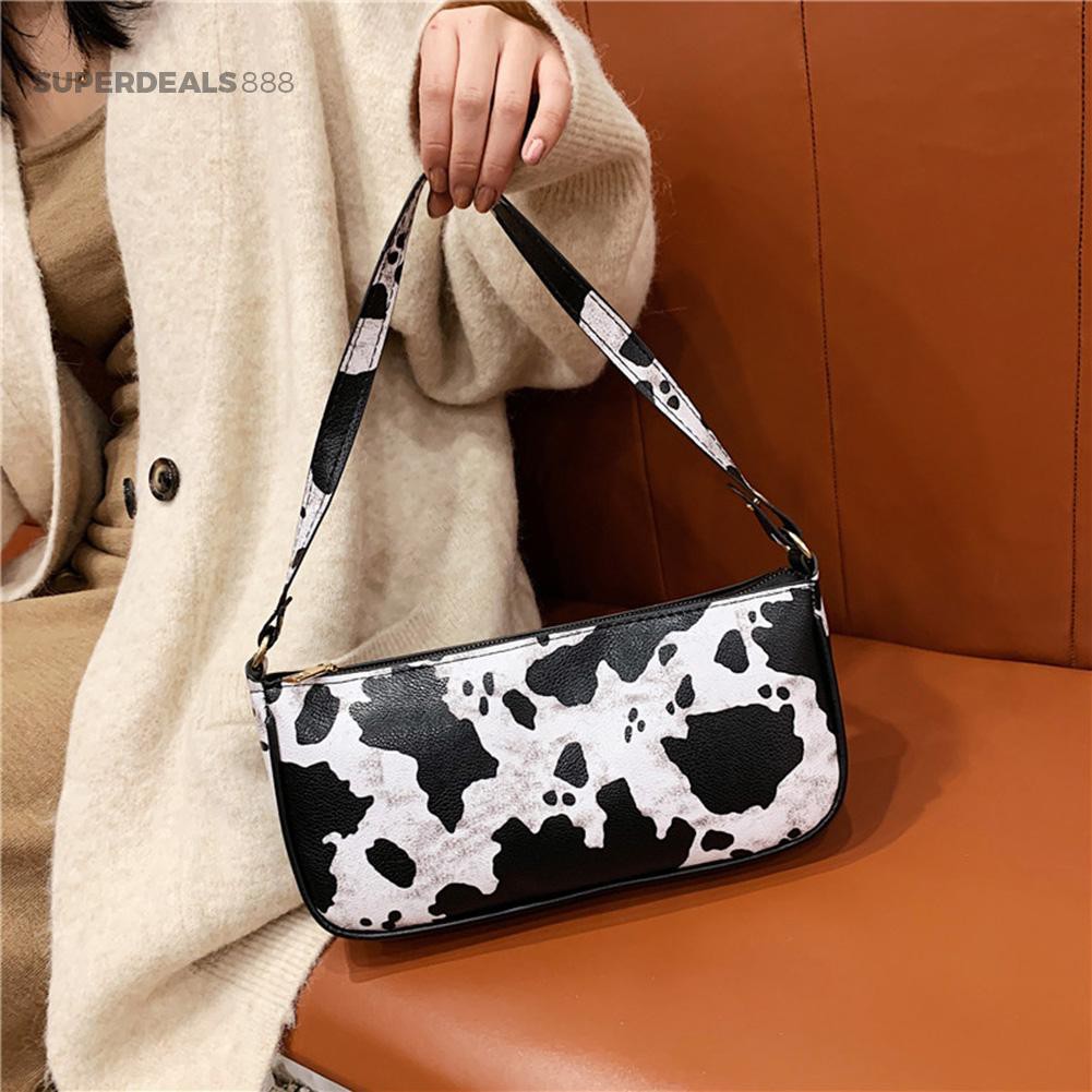 SuperDeals888 Vintage Animal Pattern Purse Women PU Leather Shoulder Underarm Bag Handbag