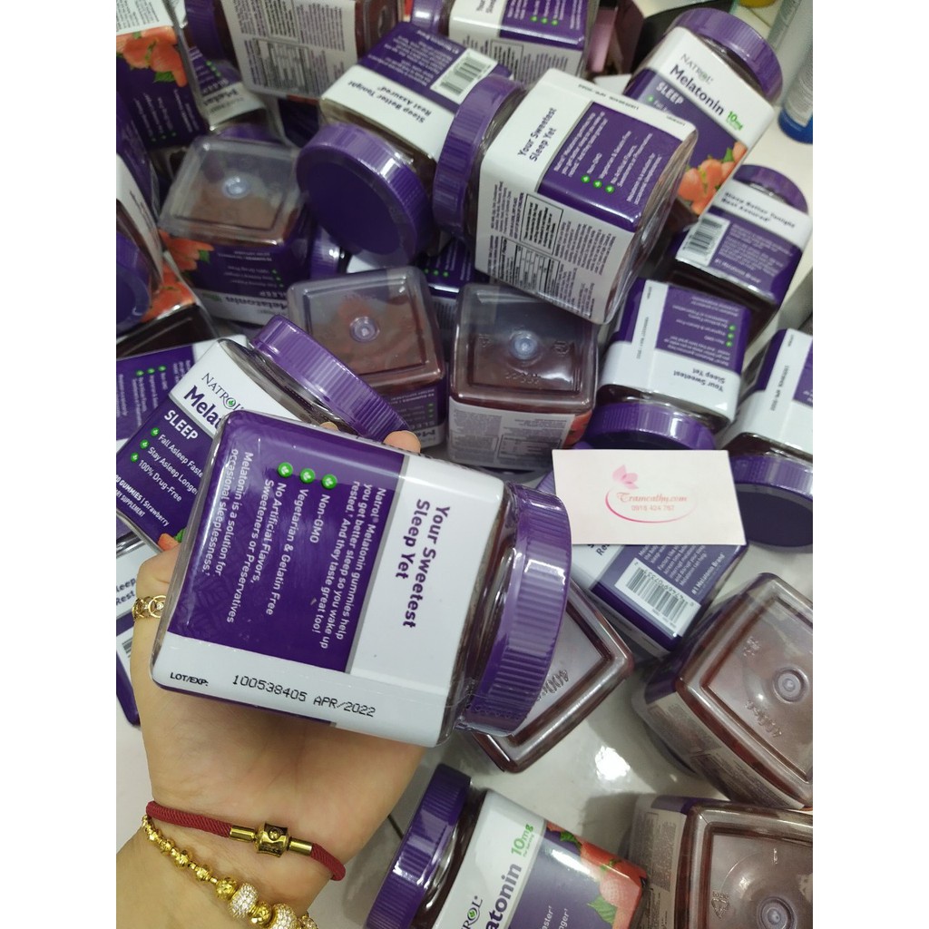 Kẹo ngủ natrol 10mg,5 mg Natrol Melatonin Gummies, hỗ trợ giấc ngủ,