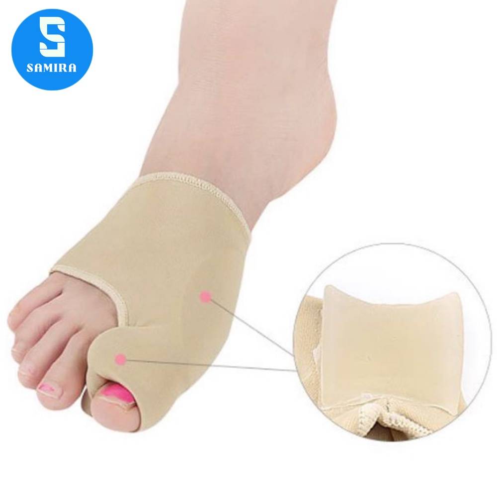 Cặp tất vớ tách ngón chân cái set 2 đai quấn nẹp điều chỉnh hình ngón chân cái bằng vải cao cấp SA10