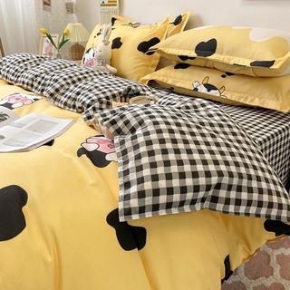 Bộ Chăn Ga Gối Cotton Poly Bò Vàng