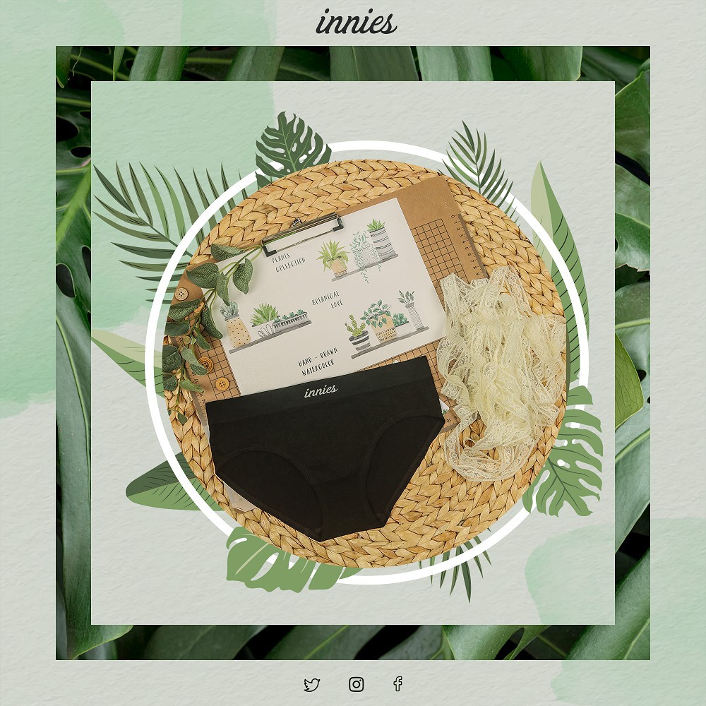 Quần lót nữ Innies seamless - Hipster - Đen