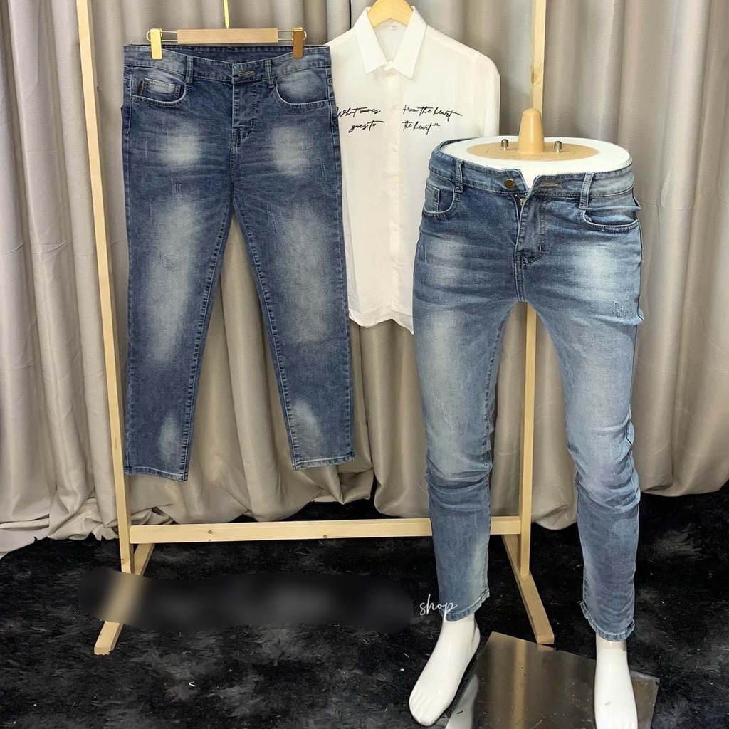 Quần jean nam xanh trơn chất bò cao cấp co dãn 4 chiều đẹp from dáng skinny mẫu mới thời trang cao cấp beautiulgilr T62