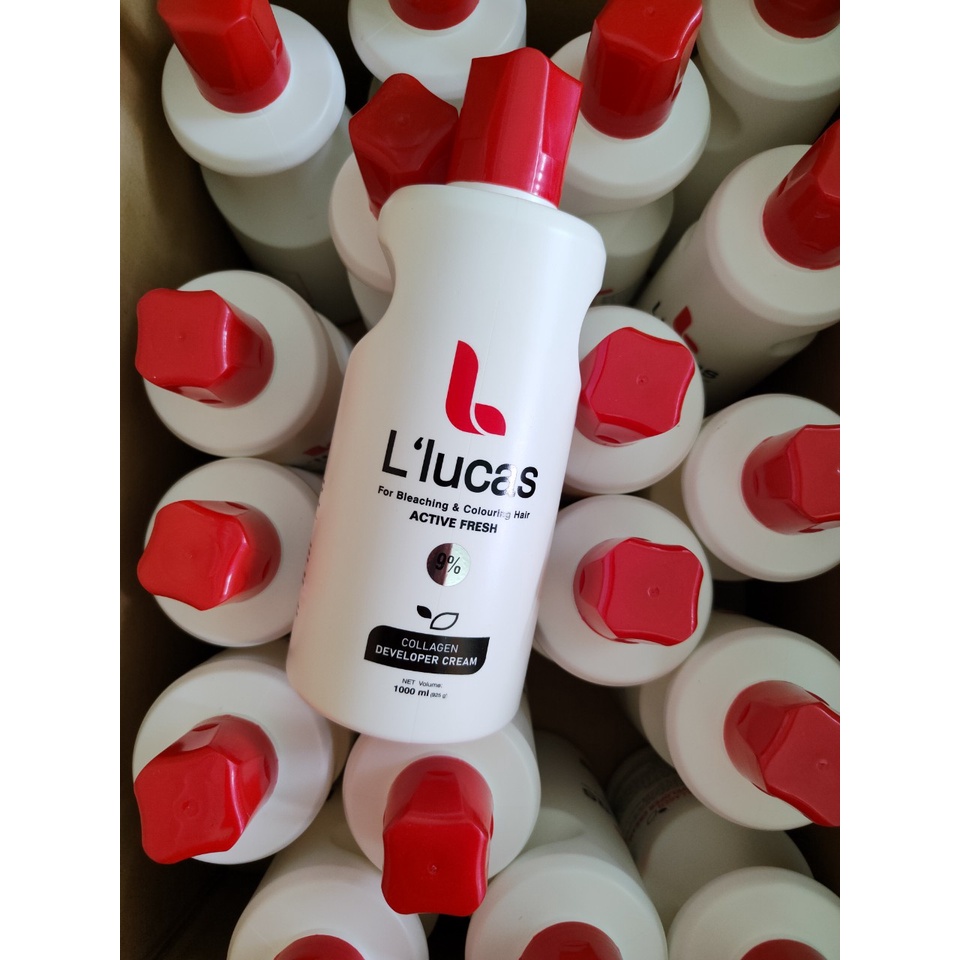 Oxy bạc hà chống rát da đầu Lucas Chính Hãng 1000ml AZ008 oxy bạc hà dưỡng trợ thuốc nhuộm tóc