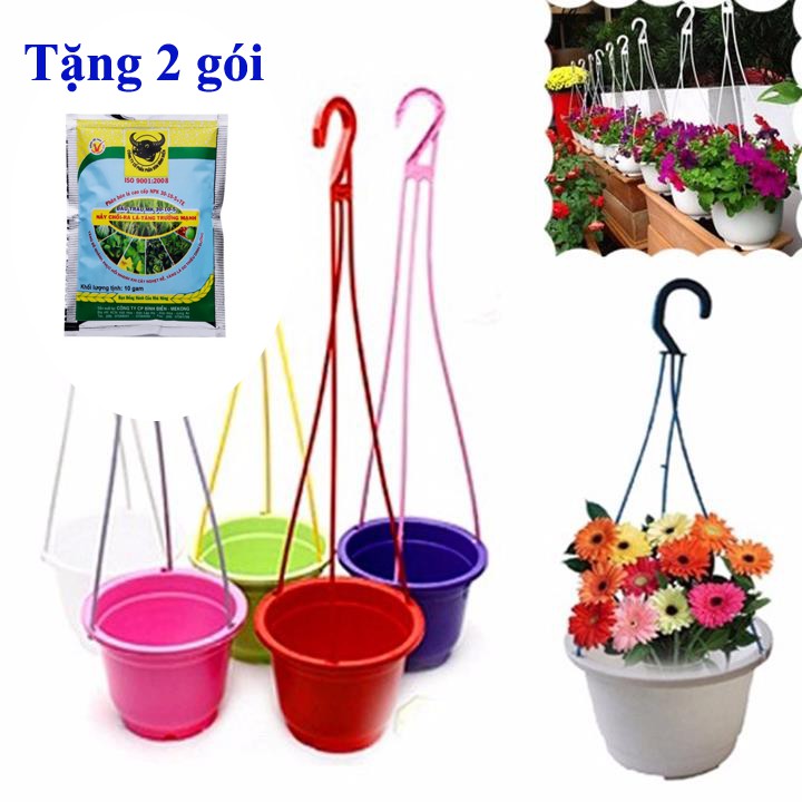 Combo 10 chậu treo gấp (tặng 2 gói Phân bón lá cao cấp đầu trâu MK 30 - 10 - 5)9