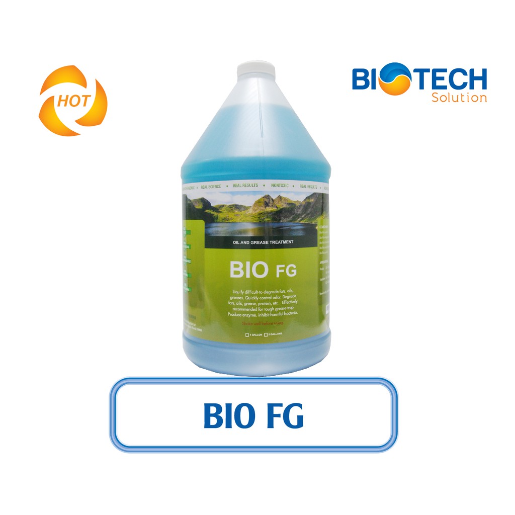Hàng Mỹ - Vi Sinh Xử Lý Dầu Mỡ Đóng Dày Đặc Bio Fg – Chai Gallon = 3,785 Lít