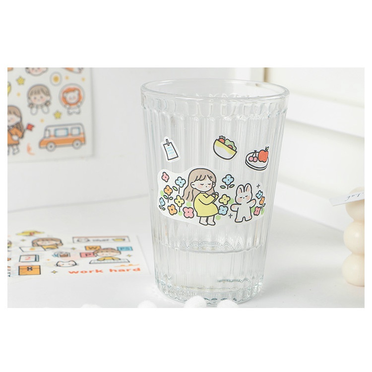 Miếng dán Sticker dễ thương trang trí giá đỡ sách, laptop, điện thoại