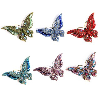 Thổ Cẩm Bướm Pha Lê Sang Trọng Pin Cho Nữ Dự Tiệc Kim Cương Giả Chân