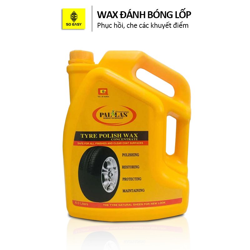 Dung dịch đánh bóng lốp xe PALLAS Tyre polish wax 6L SOEASY bảo dưỡng các loại bánh xe ô tô-P-6002