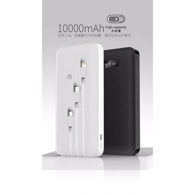 Sạc pin dự phòng W10 - W10 10000Mah cho iphone ipad android samsung oppo xiaomi sạc nhanh 5V/2.1A