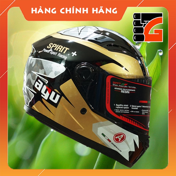 ✅[GLOVESZONE] Nón bảo hiểm AGU fullface Spirit Racing - NHIỀU MÀU - TẶNG kèm túi đựng