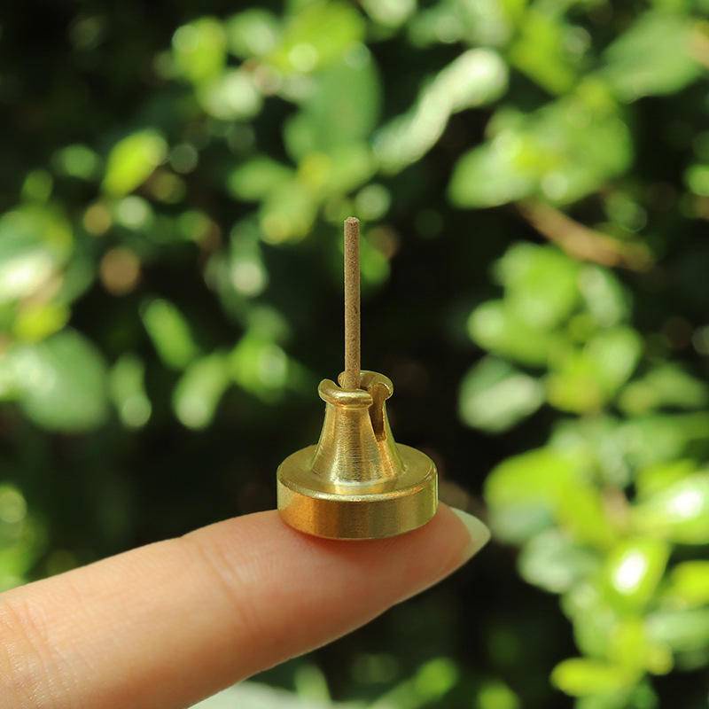 Giá đỡ đốt trầm hương hình hồ lô mini bằng đồng thau