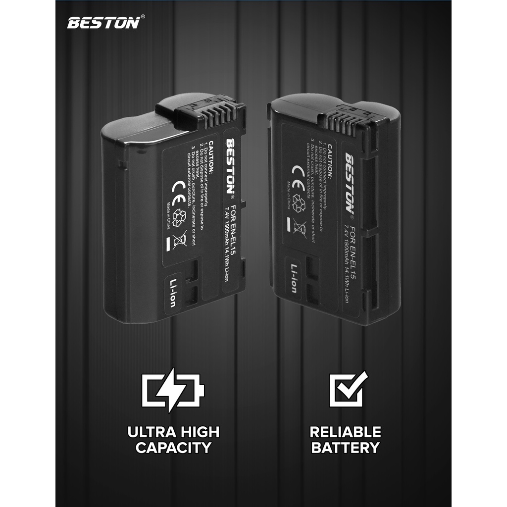 Dock sạc 2 + 2 Pin Nikon EN-EL15 Beston Cho Máy Ảnh Nikon D7200 D800 D800E D810 D850