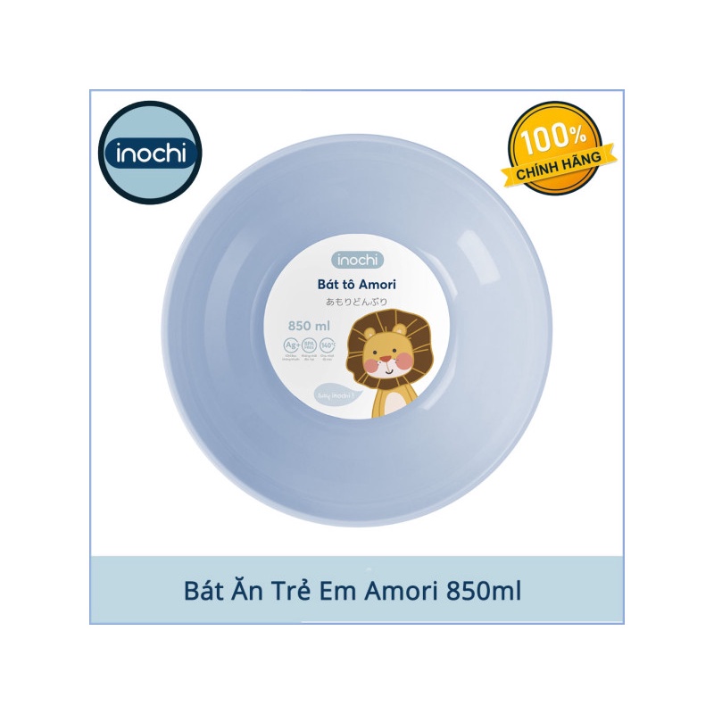 Bát ăn dặm cho bé ăn cơm size lớn nhựa chịu nhiệt inochi amori 415ml 850ml (1 chiếc)