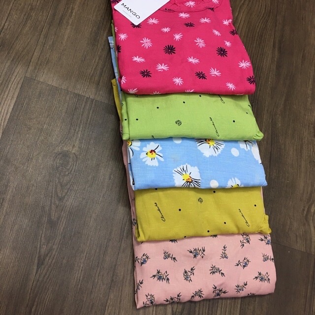 XẢ KHO- Bộ mặc nhà quần lỡ hoạ tiết chất thô đũi