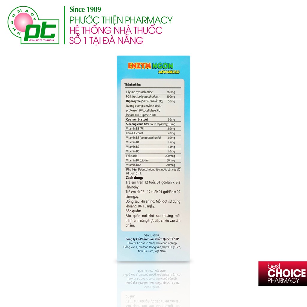 Siro Ăn Ngon Dạng Gói Uống Enzym Ngon Advanced Tất Thành Hộp 15 Gói | Thế Giới Skin Care