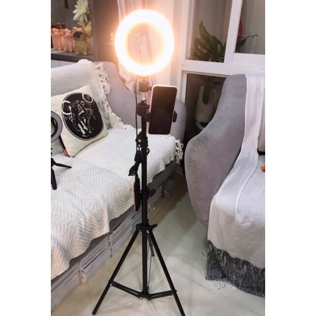 Đèn Livestream 26cm-33cm-45cm Full Bộ Gồm Chân Đèn Và Giá Đỡ Điện Thoại, Hỗ Trợ Bán Hàng, Make Up, Nối Mi