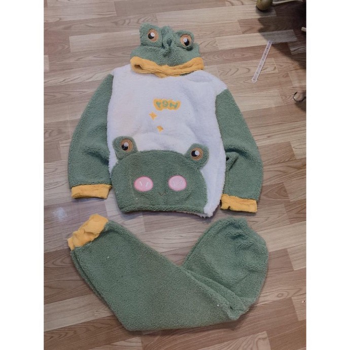 Bộ đồ ngủ mùa đông lông cừu ếch xanh dễ thương ,bộ ngủ lông nhung bông mềm mịn ,bộ mặc nhà cho nữ siêu ấm - Tjt Còi 1 | BigBuy360 - bigbuy360.vn