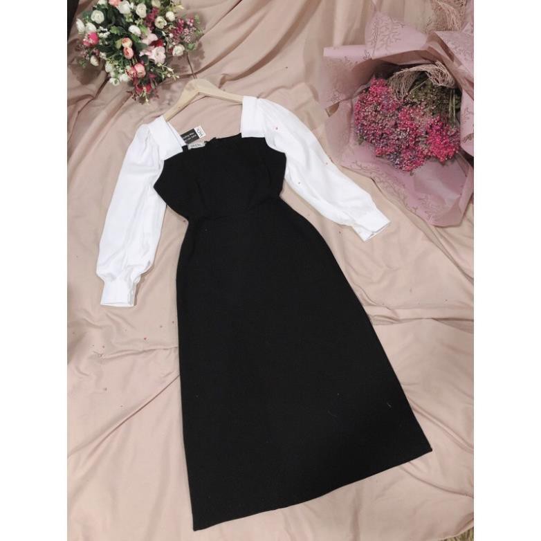 Đầm dự tiệc thiết kế cổ vuông, Phong cách Hàn quốc, hàng đẹp cao cấp 👗 ྇!