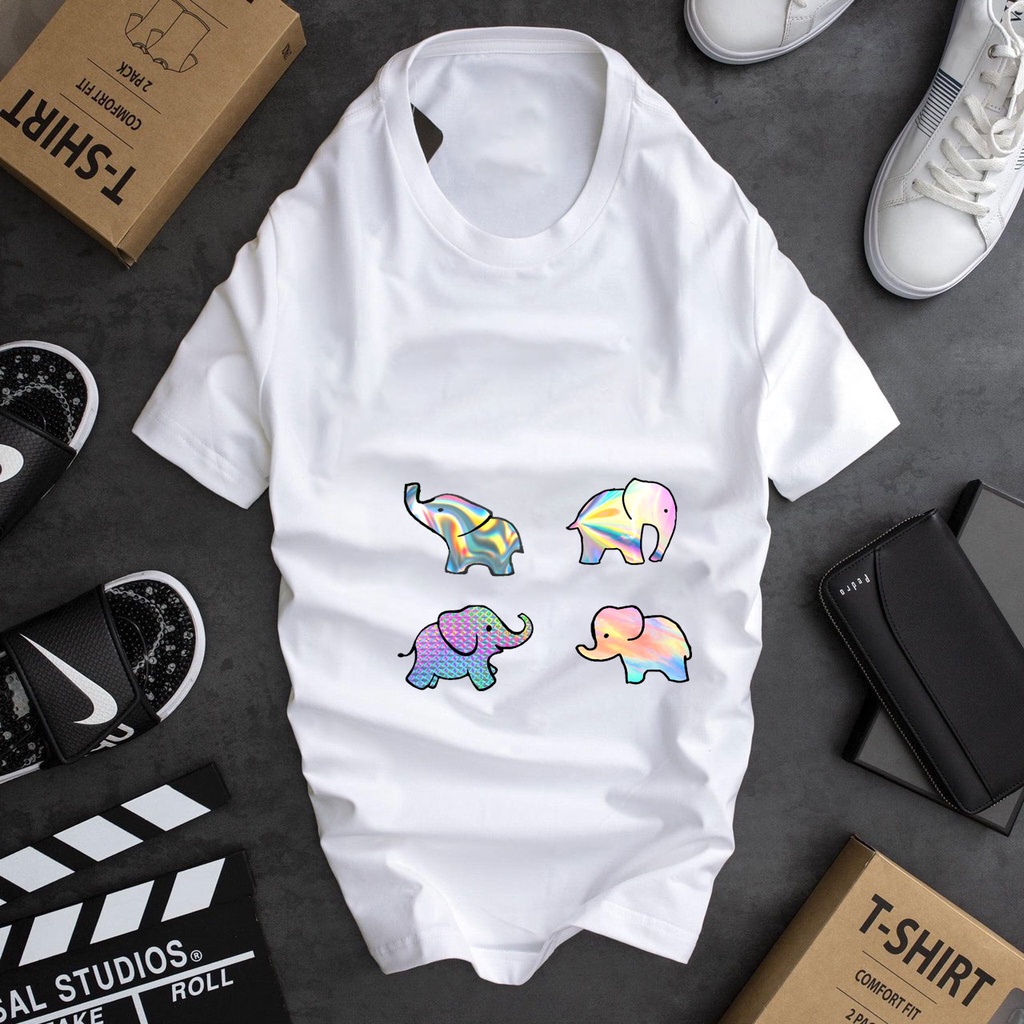 Áo thun cotton da cá có hình con voi không ai có mẫu mới nhẩt vừa ra mắt - a86