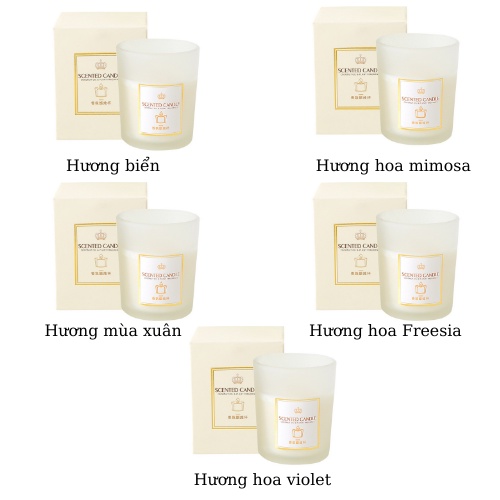 Nến thơm phòng ngủ candle cup hoa khô nhiều hương GD32