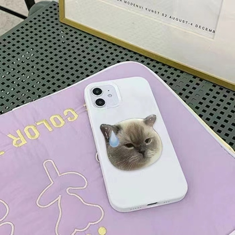 Cute Cartoon Cat Phone Holder Lazy Retractable Sweaty Girl