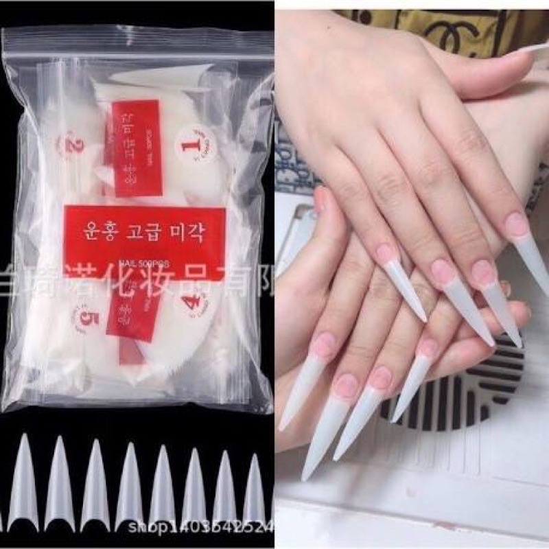 Móng típ nối đủ phom chất dẻo mỏng siêu đẹp Hàn Quốc đắp gel bột Nail chuyên dụng