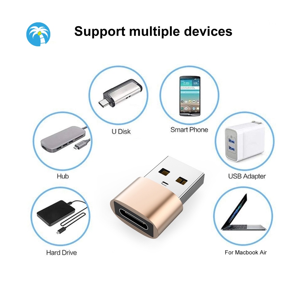 Set 2 Đầu Chuyển Đổi Type-C Sang Usb Bằng Hợp Kim Nhôm Cho Điện Thoại | BigBuy360 - bigbuy360.vn