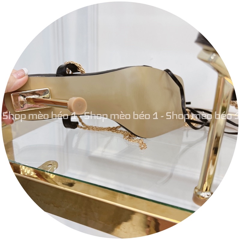Sandal kẹp xỏ ngón quai xích cuốn chân gót nhọn fullbox hàng quảng châu cao cấp