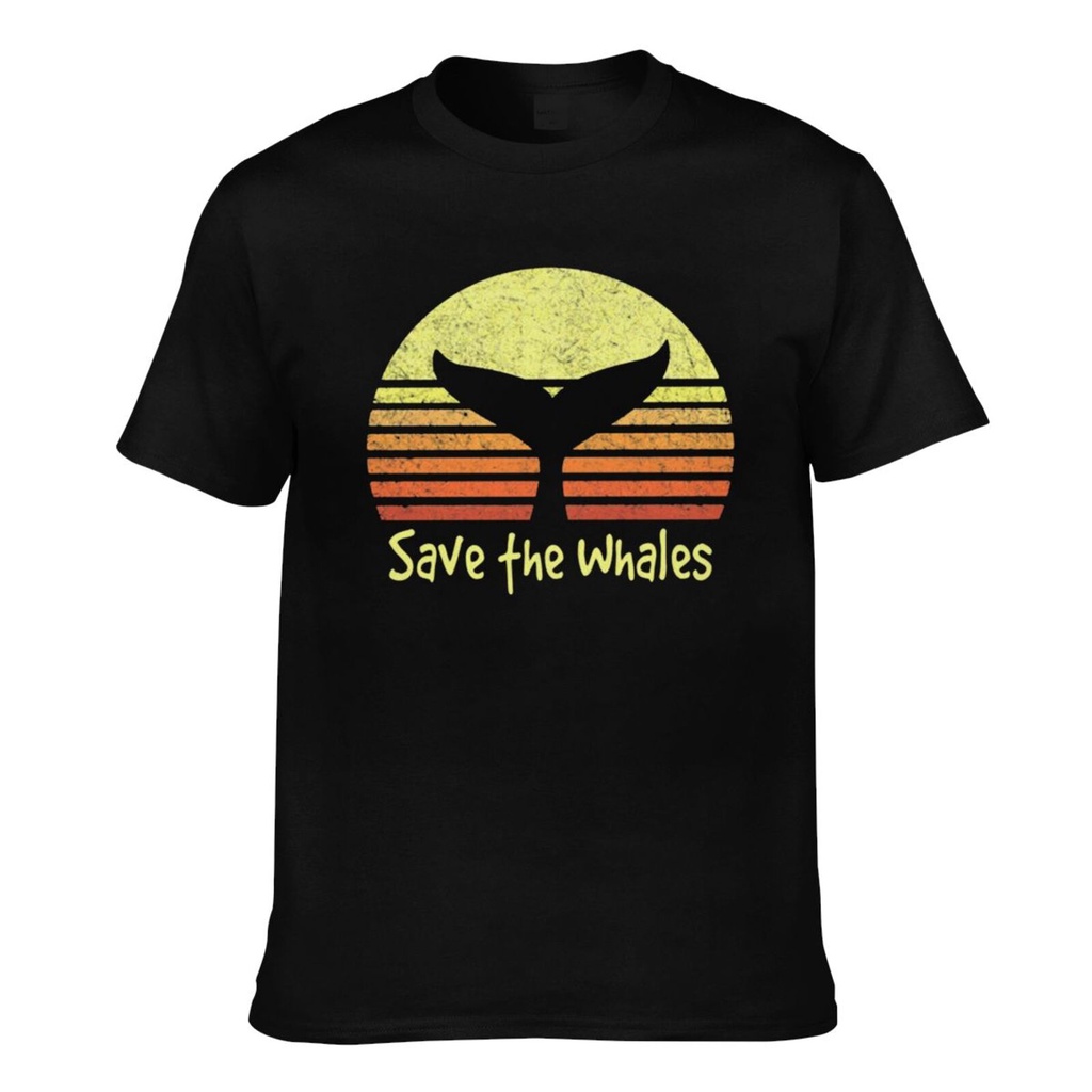 Save The Whales Nautical Ocean Killer Whale Protection Áo thun Cotton nam