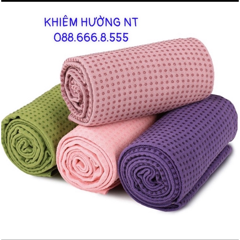 Khăn Trải Thảm Yoga,Chống Trượt Thấm Mồ Hôi Cao Cấp [Tặng Túi Đựng Khăn]