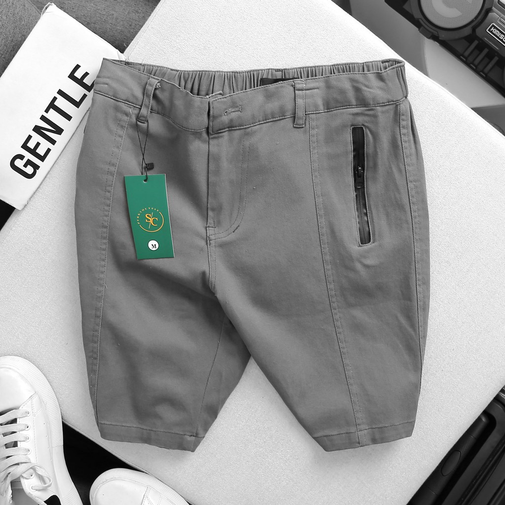 Quần Short Nam KAKI Túi Kéo - QS007 - Chất liệu vải co giãn, Thiết Kế Khoá Kéo Túi Trước - SC Perky Outfit Design | BigBuy360 - bigbuy360.vn