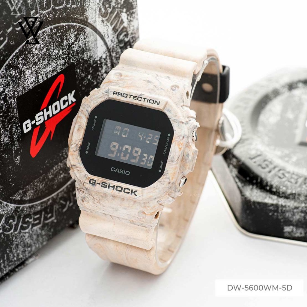 Đồng Hồ Quartz Nam Casio G-Shock DW-5600WM-5DR Thiết Kế Mặt Kính Khoáng 42.5mm, Vỏ Và Dây Nhựa Bền Bỉ