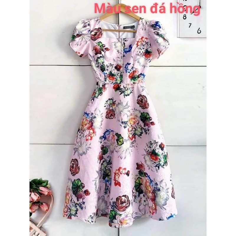 ĐẦM THIẾT KẾ ĐẦM DỰ TIỆC CAO CẤP VẢI GẤM LỤA THƯỢNG HẢI vải dày và mịn mát cực kỳ  đầm xoè kiểu công chúa