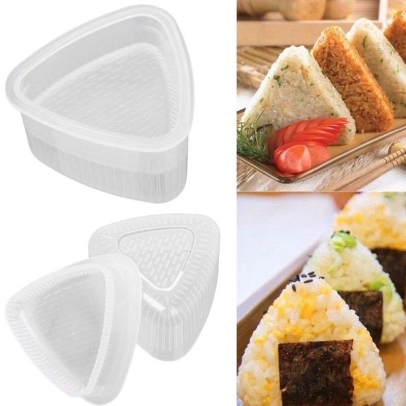 Set 2 khuôn làm cơm nắm hình tam giác sáng tạo