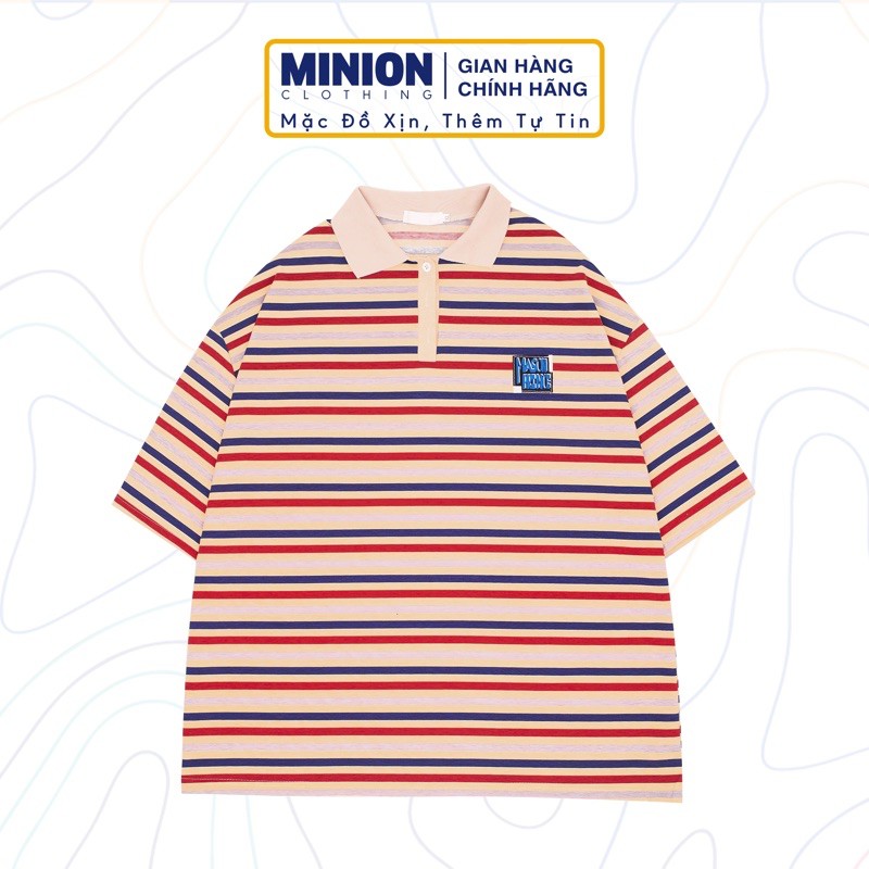 Áo thun polo kẻ tay lỡ MINION CLOTHING phông Unisex nam nữ tee oversize form rộng pull Ulzzang Hàn Quốc vải mềm A2718