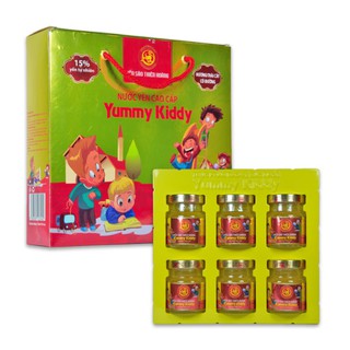 Vị trái cây - Hộp 6 hũ nước Yến sào Thiên Hoàng Yummy Kid 15% yến tổ cho bé (6 lọ x 70ml)