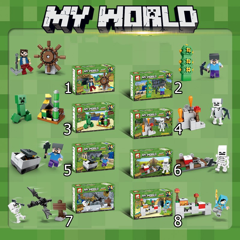 Xếp Hình Minifigures Minecraft My World - Đồ Chơi Lắp Ráp non-lego JX1191