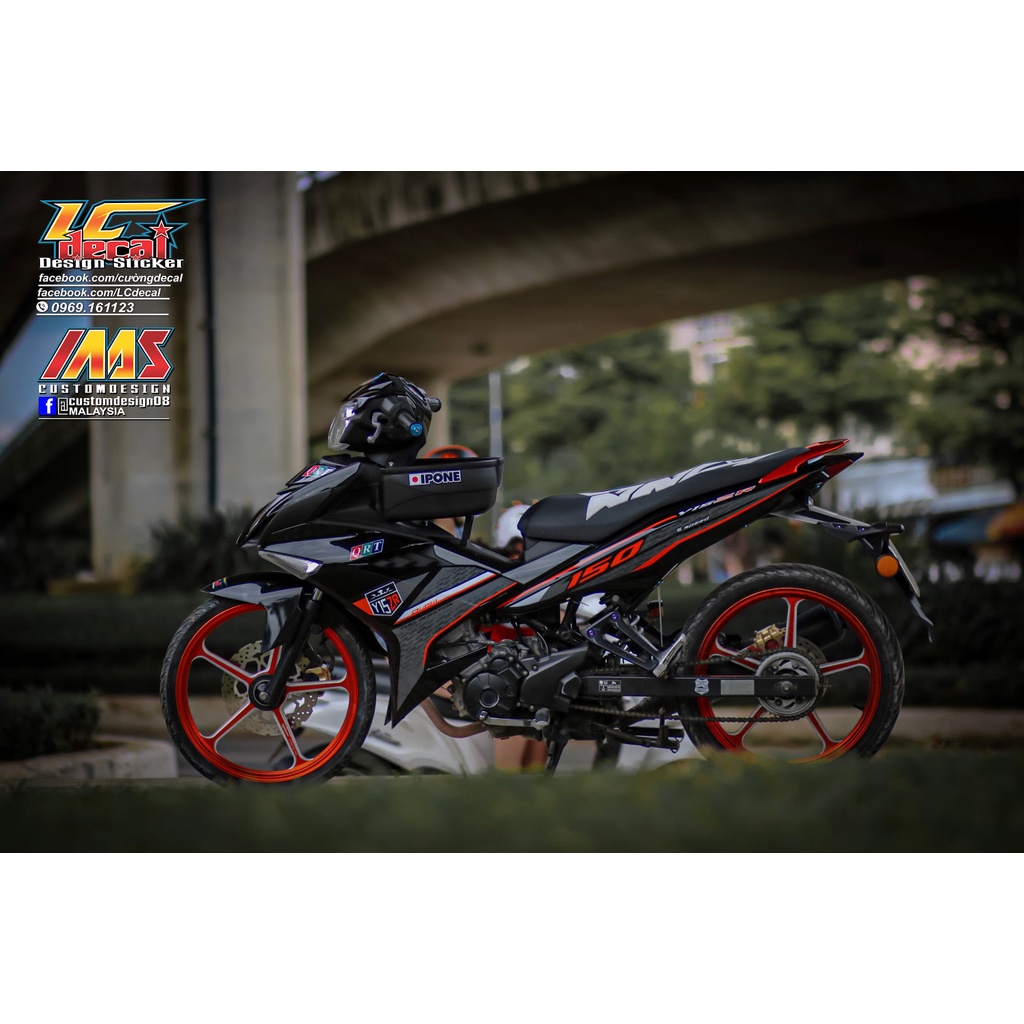Tem rời Exciter 150 đen cam xám, y15zr