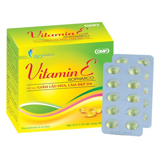 Viên uống Vitamin E Isopharco – Hỗ trợ ngăn ngừa lão hóa | Thế Giới Skin Care