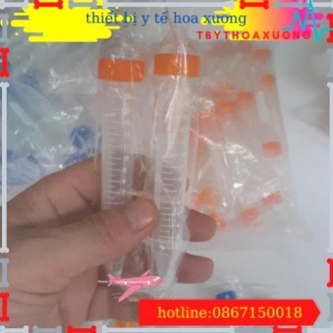 Com Bo 10 Ống Falcon 15ml - Ống Ly Tâm 15ml Nắp Vặn, Đáy Nhọn Tiệt Trùng Từng Cái